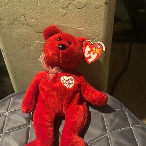 Ty Red Teddy Bear Plush Toy